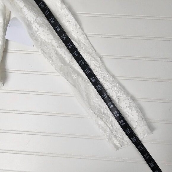 Lulus Women's Ivory Lace Long Puff Sleeve Cropped Blouse Size XL NWT - Picture 15 of 15